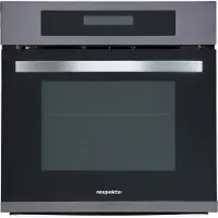 Respekta Backofen autark Einbau Edelstahl Herd Heißluft Grill Timer Black Steel