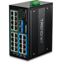 Trendnet - Hardened Industrial - Switch - 16 x 10/100/1000 (PoE+) + 8 x 10/100/1000 + 2 x 100/1000 SFP - an DIN-Schiene montierbar - PoE+ (480 W)
