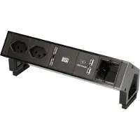 Bachmann Tischsteckdosenleiste DESK 2, 2x T13, 1x USB, 1x ABD leer