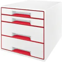 Leitz Wow Desk Cube 4 Schubladen 2 Große Und 2 Kleine Buc-schubladen
