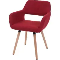 MCW Esszimmerstuhl MCW-A50 II, Stuhl Küchenstuhl, Retro 50er Jahre Design Textil, purpurrot