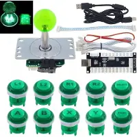 Noname LED backlit arcade buttons and joystick kit - Green