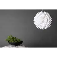 Ebuy24 Storlien Weihnachtsstern mit Licht Papier Ø46 cm Pendelleuchte weiß.