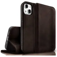 Nalia Echt Leder Flip Case Hülle mit Magnetverschluss