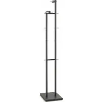 Haku Garderobenständer , 14 Knöpfe mit jeweils 5 kg Tragkraft, Fußplatte, B 420 x T 300 x H 1750 mm, Stahlrohr pulverbeschichtet/Metall, chrom-schwarz