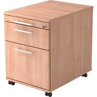 Hammerbacher Rollcontainer 58cm,1Schub,1HR,Schl.RE Nussb.