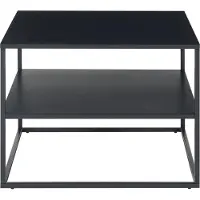 En.casa Couchtisch 'Solund' mit Ablage Stahl 60 x 60 x 45 cm Schwarz, matt