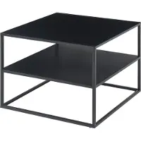 En.casa Couchtisch 'Solund' mit Ablage Stahl 60 x 60 x 45 cm Schwarz, matt