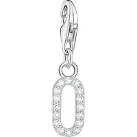 Thomas Sabo Charm-Anhänger Zahl 0 mit weissen Steinen Silber