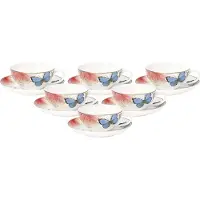 Villeroy & Boch Tasse "Teetassen mit Untertassen Amazonia Anmut 200 ml 6er Set bunt", bunt, Porzellan, Trinkgefäße, Tasse