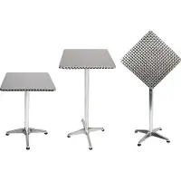 Mojawo Bistrostehtisch Aluminium 60x60cm H70/110cm Höhenverstellbar klappbar