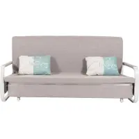 Mendler Schlafsofa MCW-M83, Schlafcouch Couch Sofa, Schlaffunktion Bettkasten Liegefläche, 190x185cm Stoff/Textil hellgrau