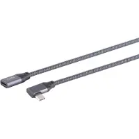 S-Impuls S-Conn USB-Kabel 13-56020, USB 3.2, 1 m, Verlängerungskabel, C Stecker abgewinkelt / C Buchse, schwarz