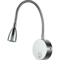 Licht-Erlebnisse LED Wandlampe Aluminium neutralweiß 4400 K 160 lm 40 cm hoch mit Schalter Flexarm in Silber