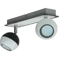 Licht-Erlebnisse Deckenspot GU10 verstellbar Schwarz Weiß 2-flammig Kugel Schirm Modern Deckenstrahler