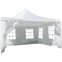 VCM Pavillon | Maße ca. 4x4 m | wasserabweisende 180g / m² PE Plane | Partyzelt | Gartenzelt