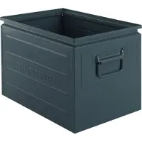 Schäfer Shop Stapelbox, 40 l, 150 kg, L 480 x B 308 x H 301 mm, Stahl, RAL 5008 (graublau)