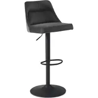 FineBuy Barhocker Samt Grau Hocker mit Lehne 86 106 cm Küchenhocker Höhenverstellbar Modern 100 kg Barstuhl Tresenhocker mit Metall-Trompetenfuß