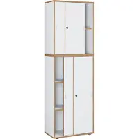 VCM Aktenschrank "Büroschrank Aktenschrank Schiebetüren Salia 5fach", weiß, B:60cm T:37cm, Obermaterial: 100% Holz Wood., Schränke, Aktenschrank