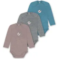Normani 3er Pack Baby Merino Body Langarm „Auckland" - 9383
