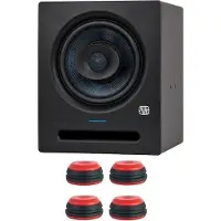 PreSonus Studio-Monitor Eris Pro 8 mit Boxenfüße Rot