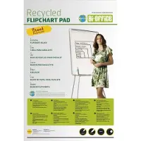 BI-Office umweltfreundlicher Flipchartblock Earth, recyceltes 70g/m2 Papier, selbstklebend (5er-Pack)