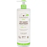 Alphanova Nährendes Reinigungsgel für Babys, Körper, Gesicht und Haare, 400 ml