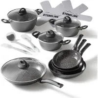 Stoneline CERAMIC Keramik Kochgeschirr-Set 16-teilig 18/20/24/28 | mit Deckeln