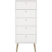 Ebuy24 Bodo Kommode 5 Schubladen weiß.