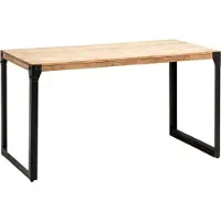 Wohnling Esszimmertisch 120x60x76 cm Akazie Massivholz Metall Esstisch Industrial Küchentisch mit Metallbeinen Holztisch Klein Speisetisch Esszimmer