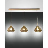 FABAS LUCE Pendelleuchte Glow E27 2000x250mm Messing