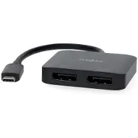 Nedis Usb-c Stecker Auf 2x Displayport Buchse Adapter Usb 3.2 Gen 1 4k Pvc 0.2 M 60hz