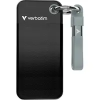 Verbatim Pocket SSD, 1 TB, USB Typ-C, 3.2 Gen 2 (3.1 Gen 2), 1000 MB/s, 10 Gbit/s, Schwarz, Grau