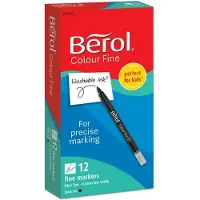 Berol Bunte, dünne Farbstifte, Strichbreite: 0,6 mm - schwarz, 12 Stifte