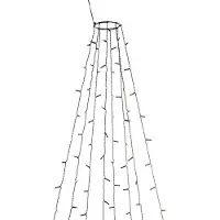 Konstsmide - LED Baummantel mit Ring, 8 Stränge à 30 Dioden, vormontiert, mit Glimmereffekt, 240 bernsteinfarbene Dioden (120 glimmend), 24V Außentrafo, schwarzes Kabel - 6320-810