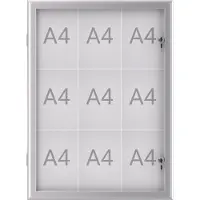 MAUL Informationstavle MAULexcite Anvendelse for papirformat: 9 x A4 regnafskærmet udendørsområde 6653908 Aluminium Sølv 1 stk