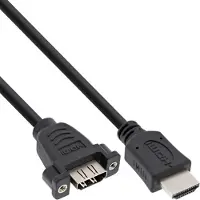 InLine HDMI 4K2K Adapterkabel zum Einbau, HDMI A Stecker/Buchse, 0,6m, 0,6 m, HDMI Typ A (Standard), HDMI Typ A (Standard), Stecker, Buchse, Gerade