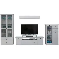 Trendteam Wohnen Wohnwand BrandsonBaxter Weiß Nachbildung 369 x 196 x 41 cm