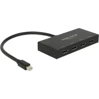DeLOCK 87693, DisplayPort, 4x DisplayPort, 1x mini Displayport, Schwarz, Metall, 0,3 m