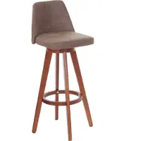 MCW Barhocker MCW-C43, Barstuhl Tresenhocker, Holz Textil drehbar Vintage braun, helle Beine