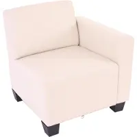 Mendler Modular Seitenteil rechts, Sessel mit Armlehne Moncalieri, Kunstleder creme