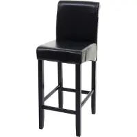Mendler Barhocker MCW-C33, Barstuhl Tresenhocker, Holz MVG- schwarz, dunkle Beine, Leder
