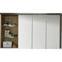 Trendteam Bad Spiegelschrank Bay Eiche Riviera Honig 123 x 71 x 18 cm