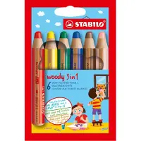 Stabilo Buntstifte - Woody 3-I-1 - 6 st. - Mehrfarbig - - One Size - Buntstiftsets