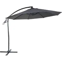 Mendler Deluxe Ampelschirm MCW-D14, Sonnenschirm, rund Ø 3m Polyester Alu/Stahl 14kg anthrazit ohne Ständer