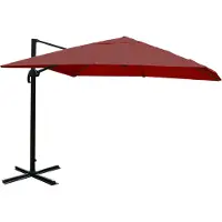 Mendler Gastronomie-Ampelschirm MCW-A96, Sonnenschirm 3x3m (Ø4,24m) Polyester Alu/Stahl 23kg bordeaux ohne Ständer, drehbar