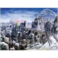 Pappnoptikum Adventskalender Sächsische Schweiz – Bastei mit Tierzeichnungen