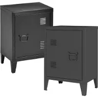 En.casa Nachtschrank Inari 2er Set Türgriff rechts und links Schwarz