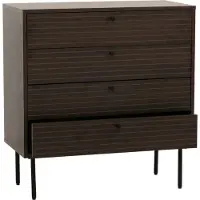 Mendler Kommode MCW-N78, Sideboard Schrank, 4 Schubladen, skandinavischer Stil Metall Holz Melamin MVG 85x80x40 dunkelbraun