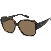 Polaroid PLD 9021/S Fitover Unisex-Sonnenbrille Vollrand Quadratisch Kunststoff-Gestell, braun